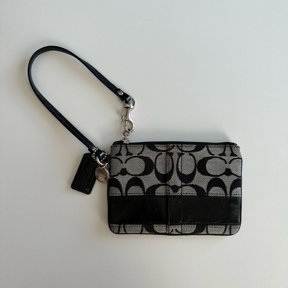 COACH Signature Logo Corner Zip Wristlet - Picture 1 of 6